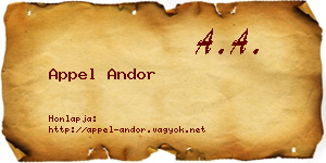 Appel Andor névjegykártya