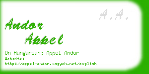 andor appel business card